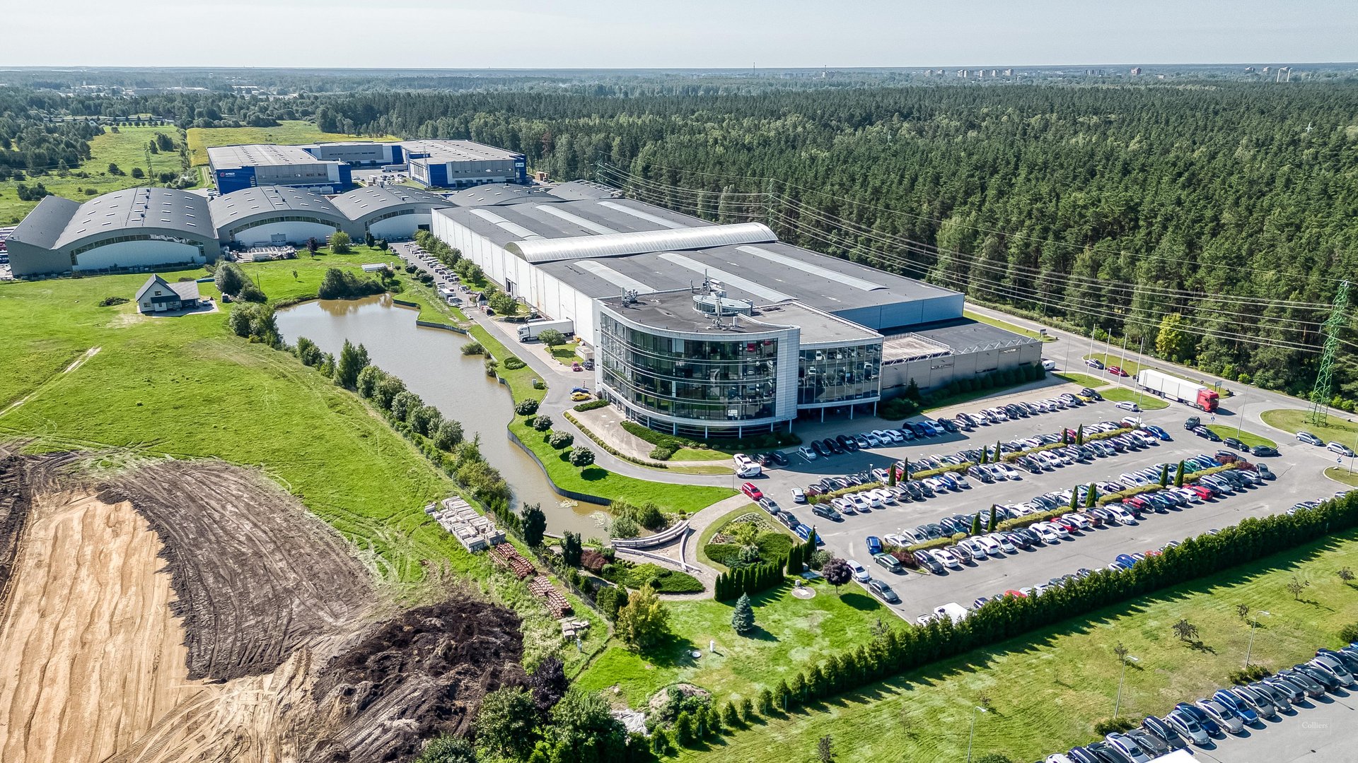 Aerial view of the distribution facility