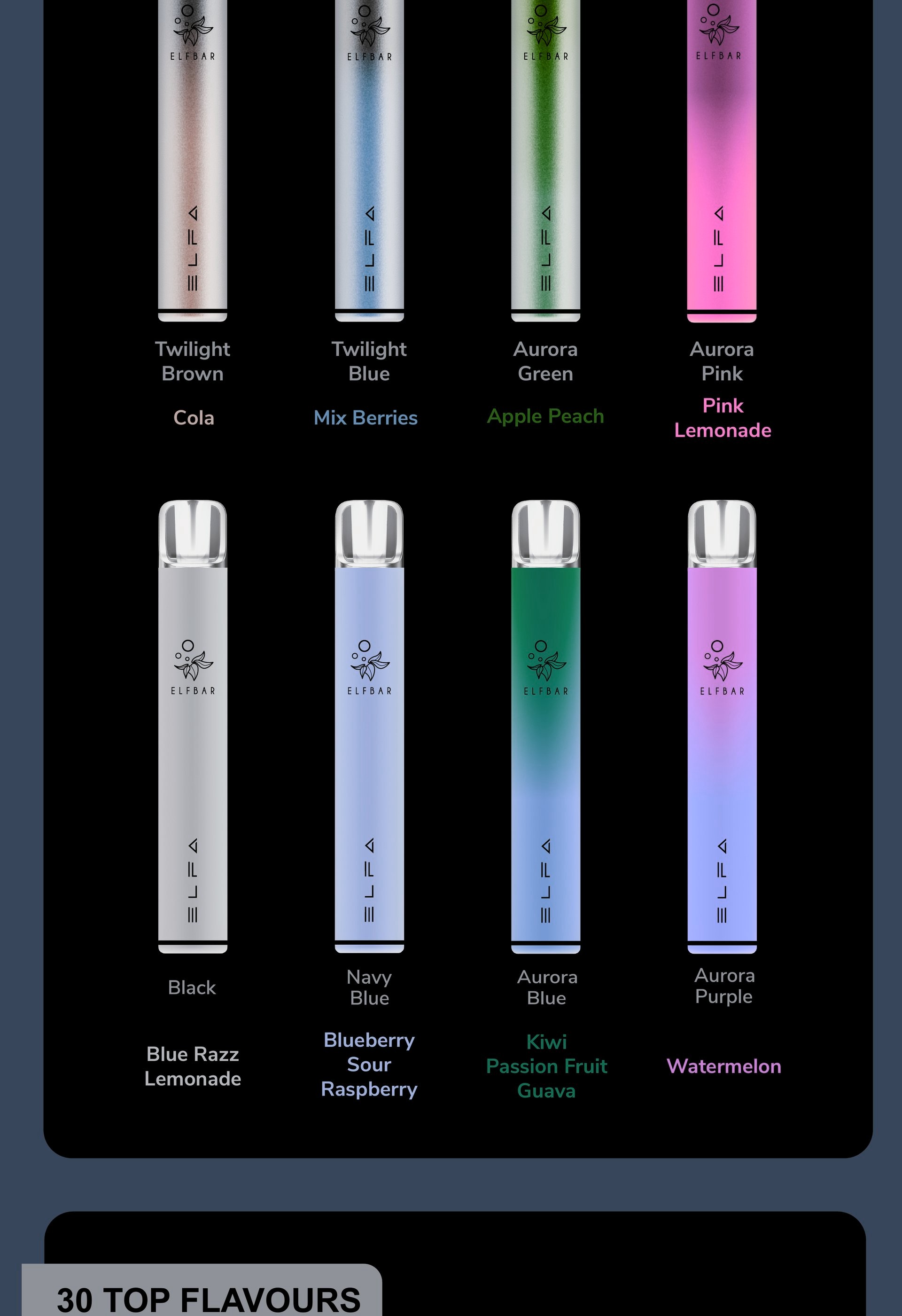 ELFA PRO — 30 top flavours
