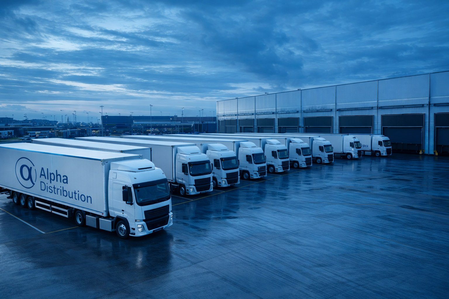 Alpha Distribution fleet at the loading dock